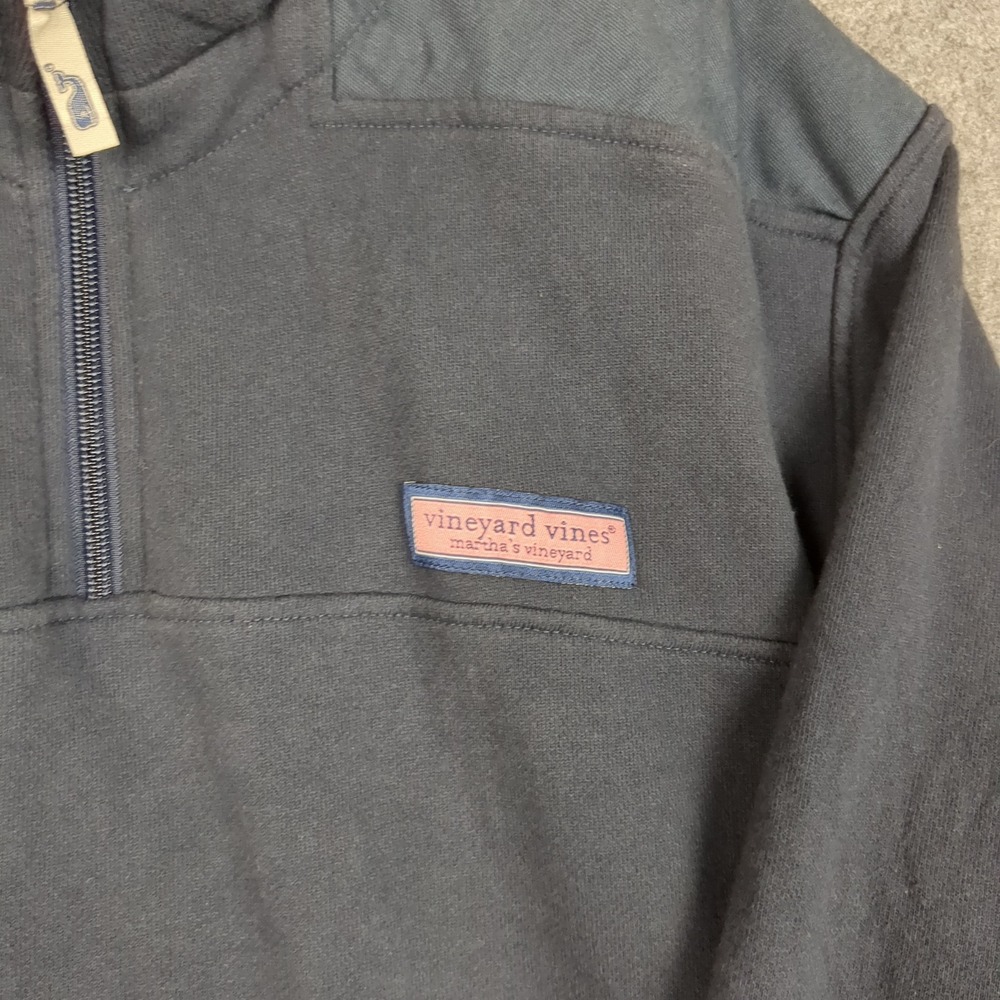 Vineyard Vines Quarter Zip Pullover Sweatshirt Mens Large Navy Cotton - Picture 4 of 12